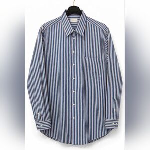 BRIONI Made In ITALY Multi-Color Stripe Cooton Dress Shirt Men’s Size XL.